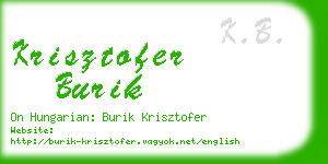 krisztofer burik business card